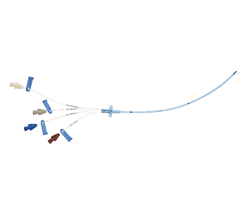Catheter TMTT Arrow-Howes 4 nhánh, có phủ thuốc trong và ngoài lòng catheter, kim Raulerson
